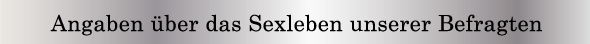 Angaben über das Sexleben unserer Befragten