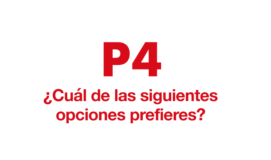 P4. ¿Cuál de las siguientes opciones prefieres?