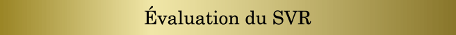 Évaluation du SVR