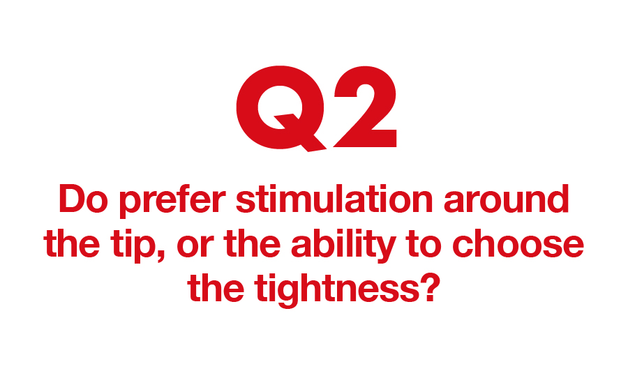 Q2. Do prefer stimulation around the tip, or the ability to choose the tightness?